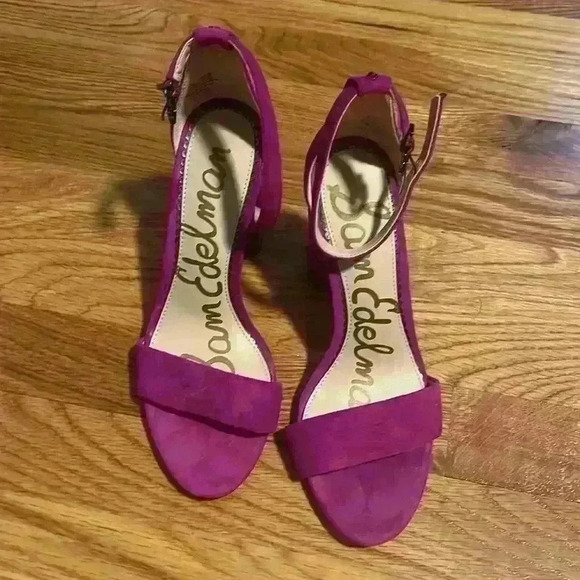 Sam Edelman Yaro ankle strap fuschia heels - Picture 3 of 8